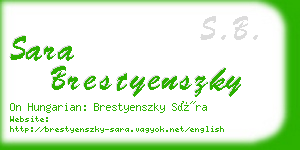 sara brestyenszky business card